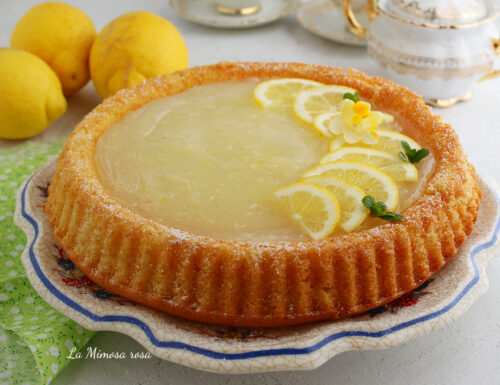 Crostata morbida con crema al limone senza uova e latte