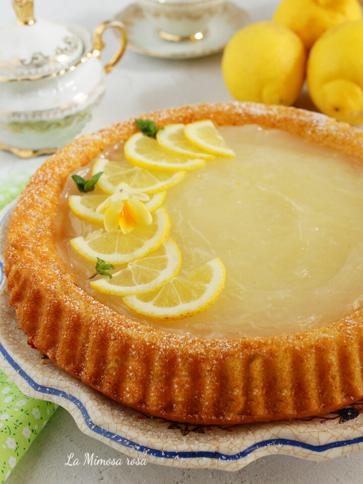 Crostata con crema al limone senza uova e latte ricetta