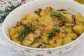 Patate e cipolle rosse gratinate