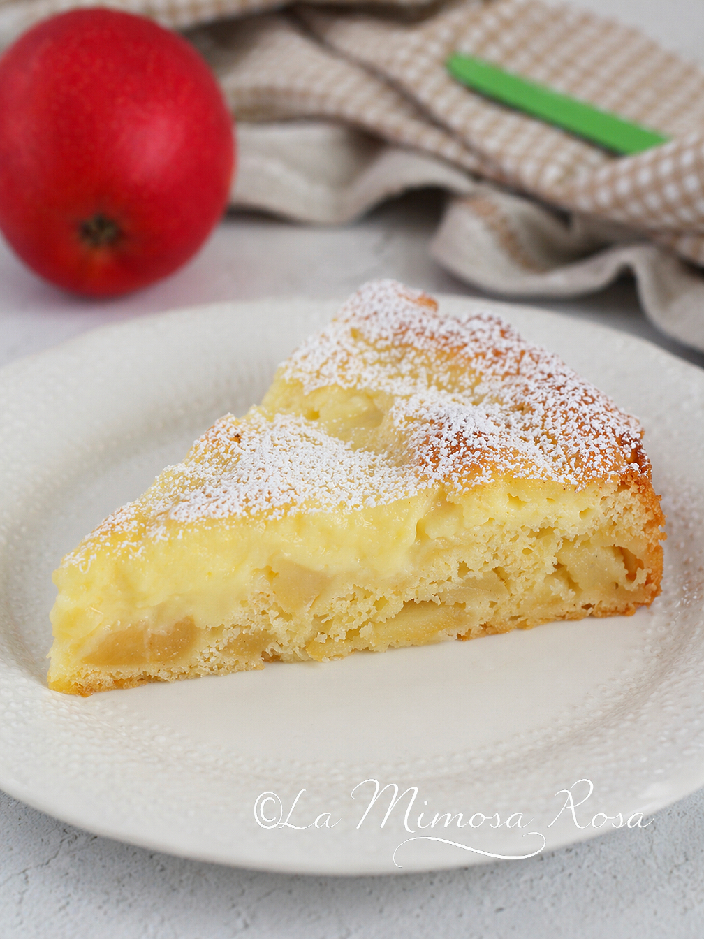 Torta di mele con crema pasticcera - La mimosa rosa