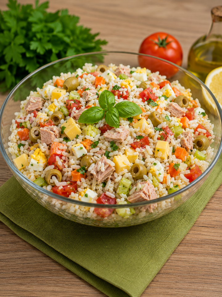 Insalata di riso senza condiriso ricetta