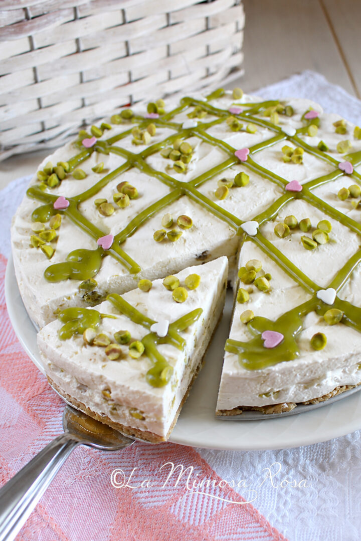 Cheesecake al pistacchio senza colla di pesce e senza cottura ricetta
