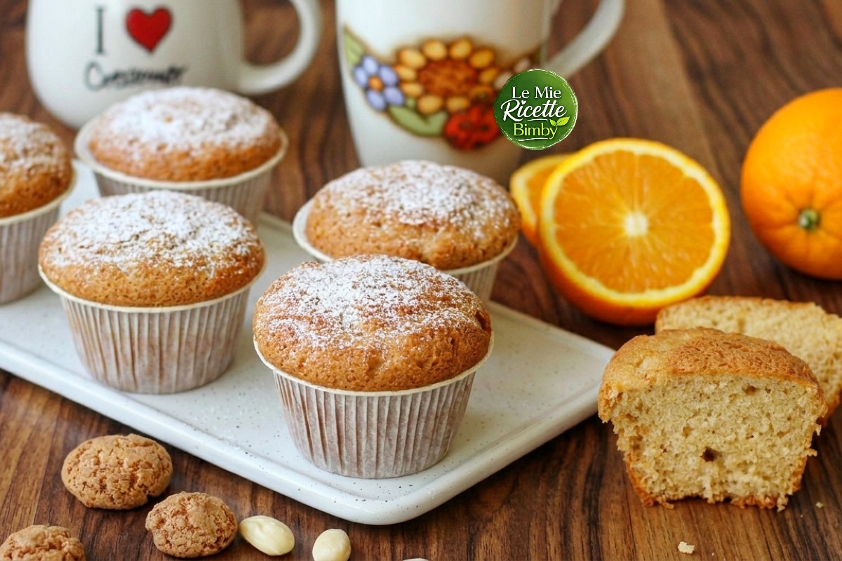 MUFFIN AGLI AMARETTI E ARANCIA BIMBY