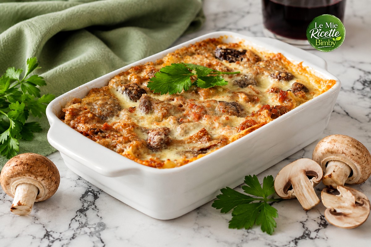LASAGNE AI FUNGHI E SALSICCIA BIMBY