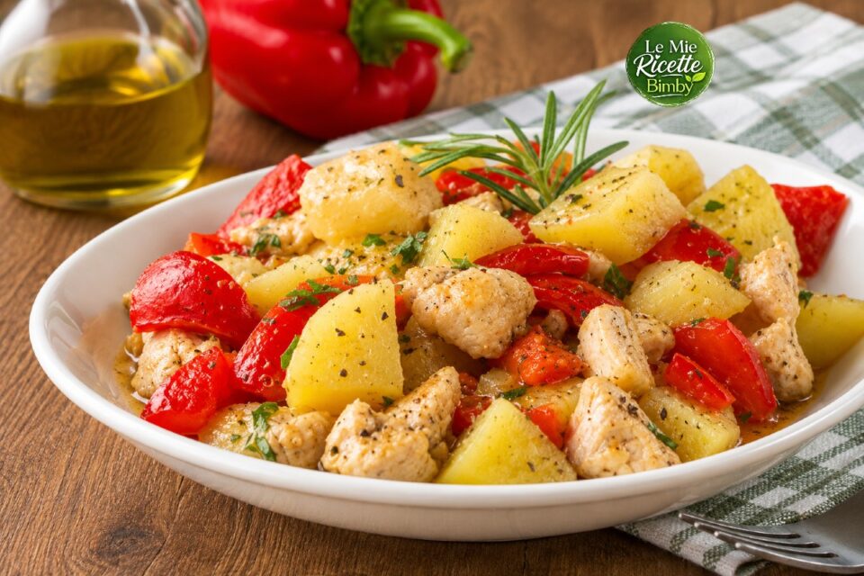 POLLO CON PATATE E PEPERONI BIMBY