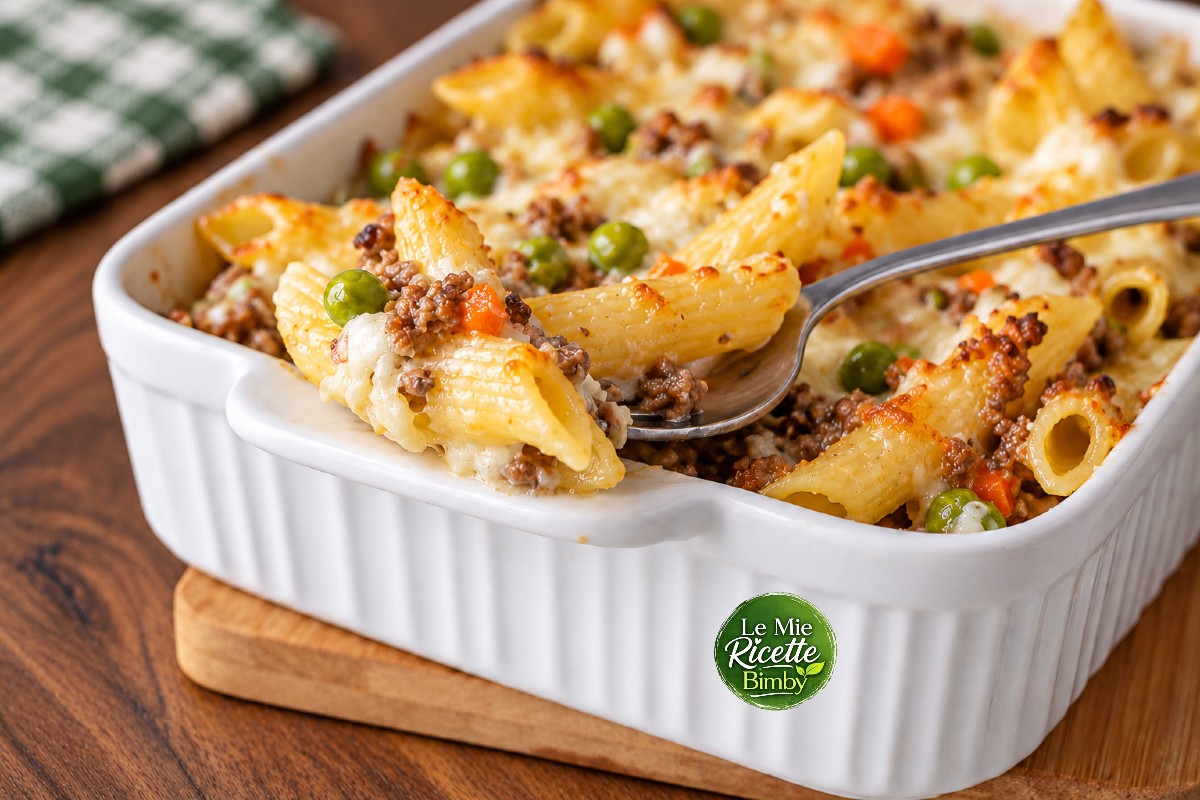 PASTA AL FORNO IN BIANCO CON RAGÙ E PISELLI BIMBY