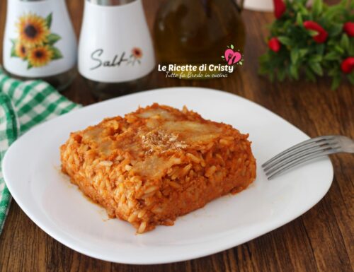 Timballo di riso al forno “con mozzarella e prosciutto”