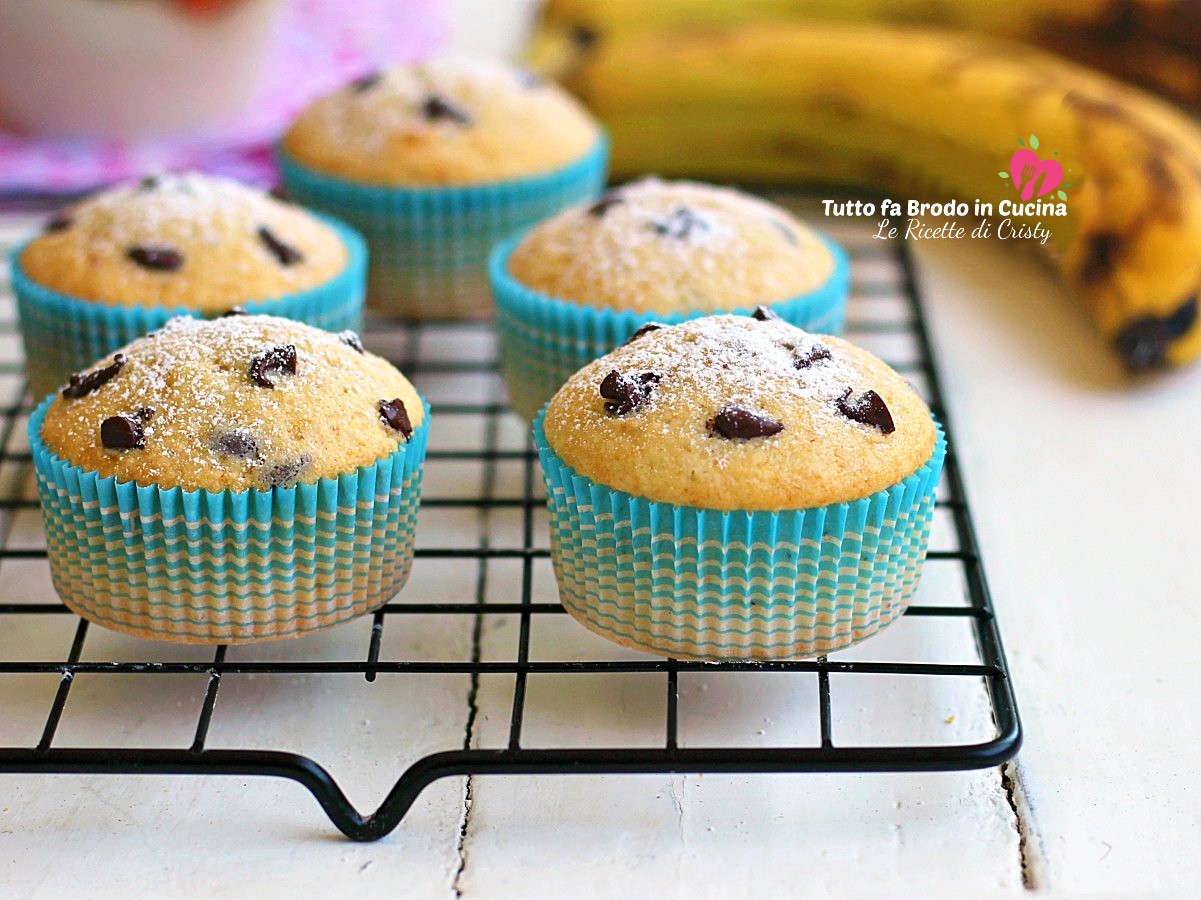 MUFFIN ALLA BANANA E CIOCCOLATO SOFFICISSIMI