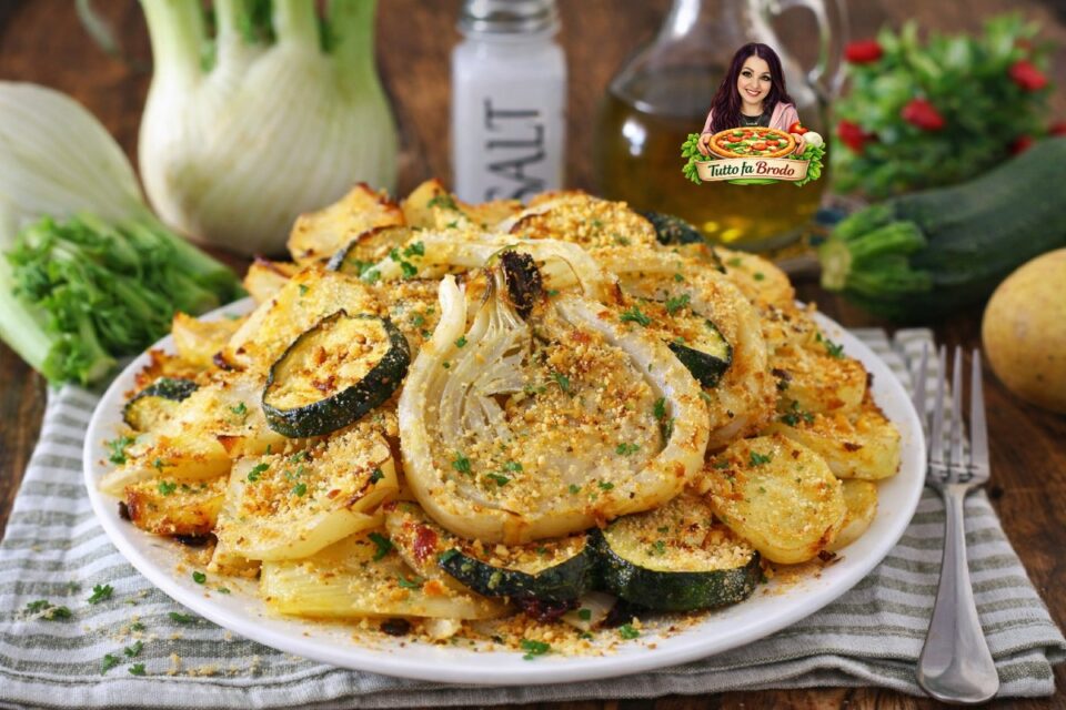 Contorno di finocchi e zucchine con patate Arrosto
