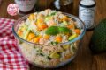 INSALATA DI RISO BASMATI con avocado Peperoni e Salmone "Ricetta Light"