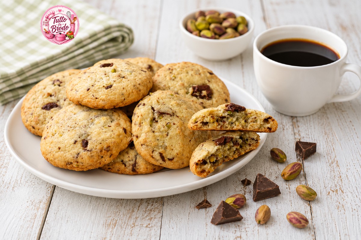 BISCOTTI AL CIOCCOLATO E PISTACCHI