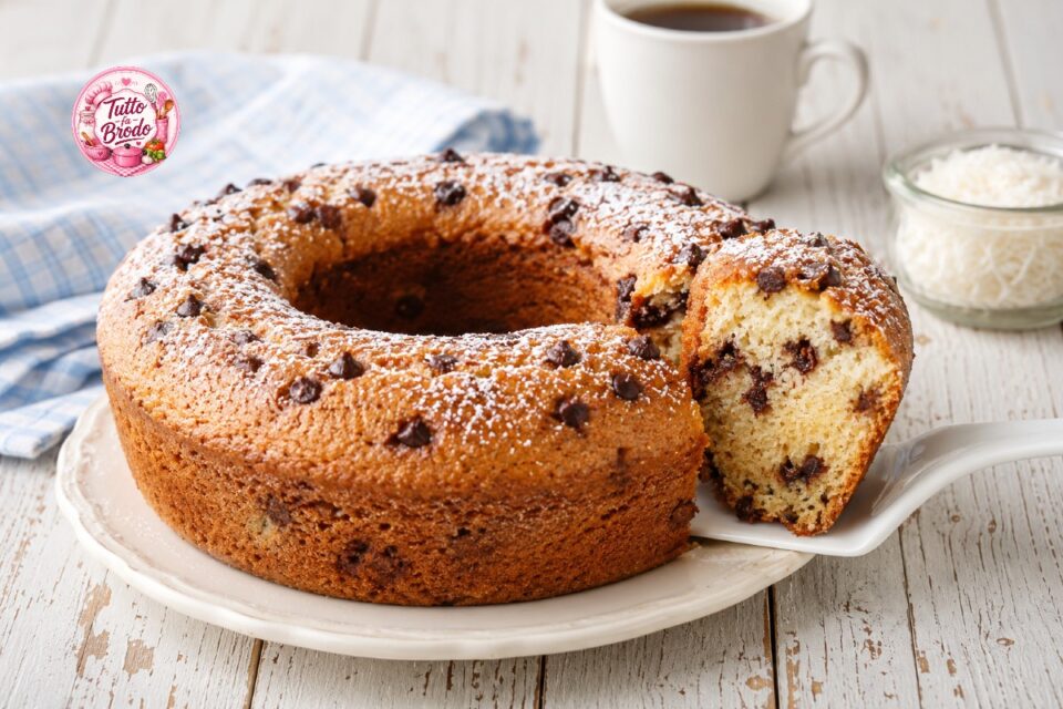 CIAMBELLA AL COCCO CON GOCCE DI CIOCCOLATO