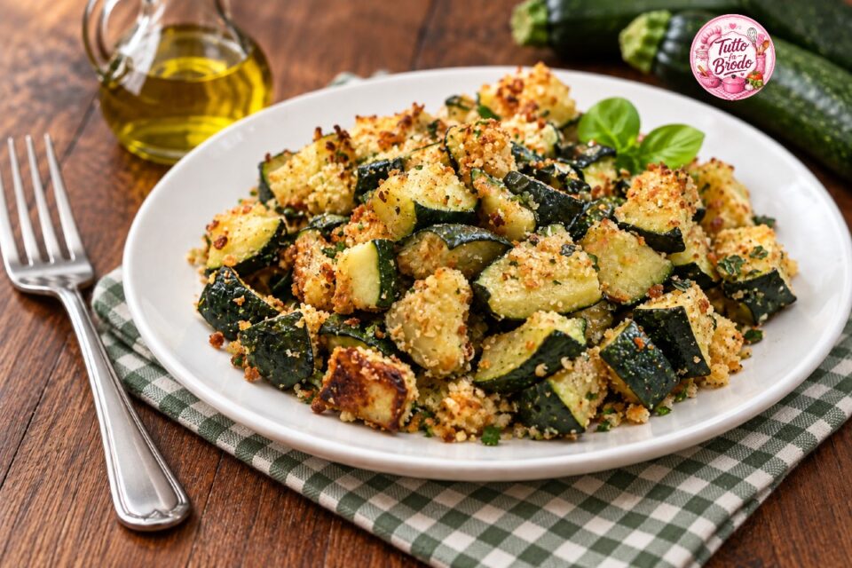 ZUCCHINE CROCCANTI AL PANGRATTATO AL FORNO EVIDENZA