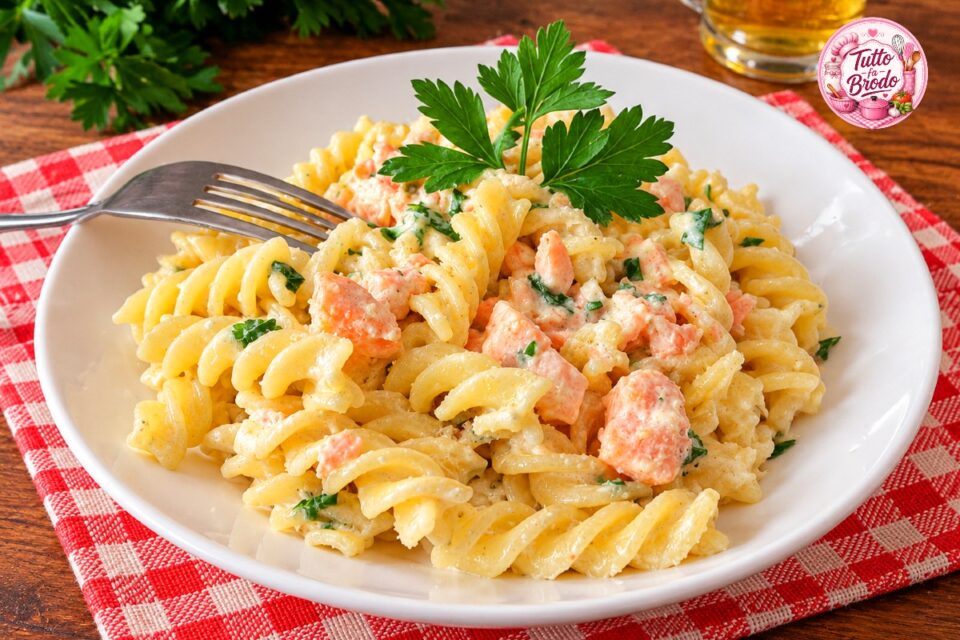 Pasta cremosa al salmone e curry