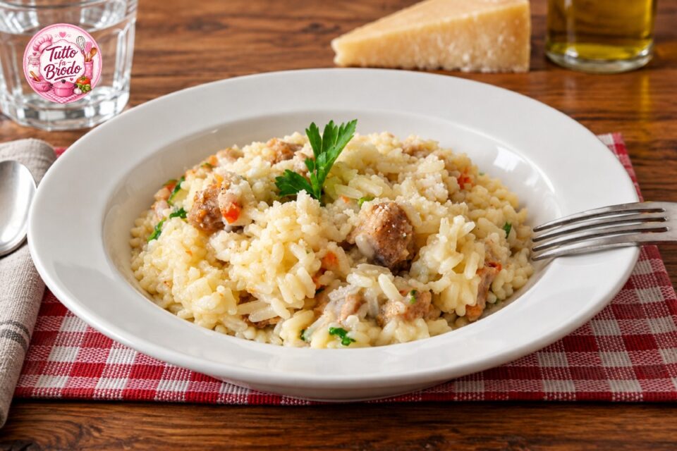 RISOTTO CREMOSO ALLA PARMIGIANA CON SALSICCIA
