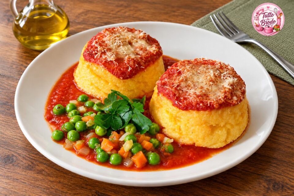 TORTINI DI POLENTA AL SUGO GRATINATI AL FORNO