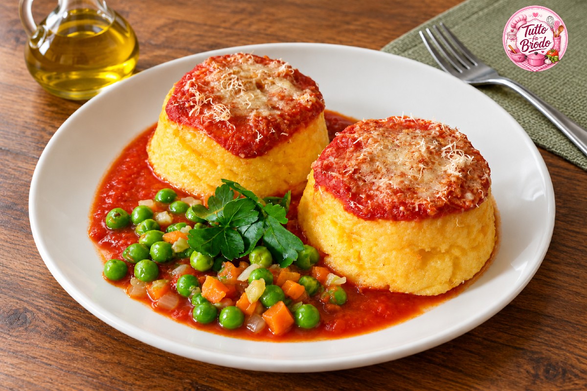TORTINI DI POLENTA AL SUGO GRATINATI AL FORNO