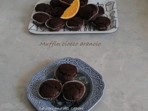 Muffin ciocco arancio senza uova, burro e latte
