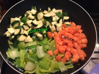 zucchine, carote e porri