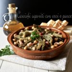 Carciofi saporiti con ceci e pancetta