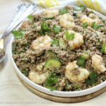 Cous cous di grano saraceno con gamberi e zucchine