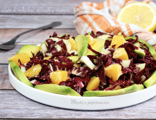Insalata di radicchio, avocado e arancia