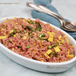 Couscous rosa con asparagi e uova