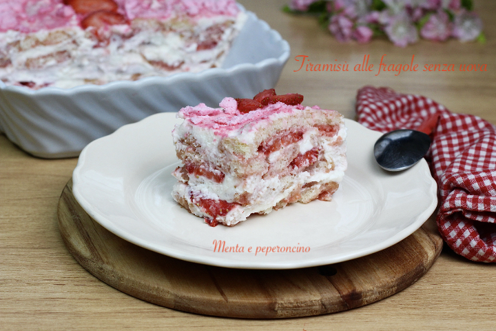 Tiramisù alle fragole senza uova