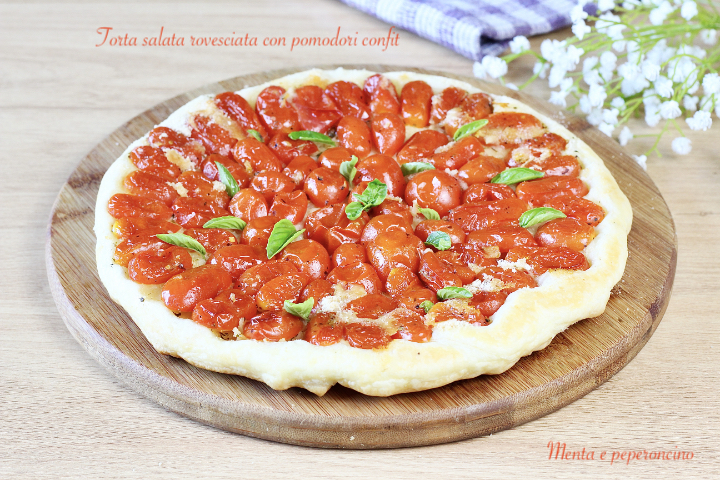 Torta salata rovesciata con pomodori confit