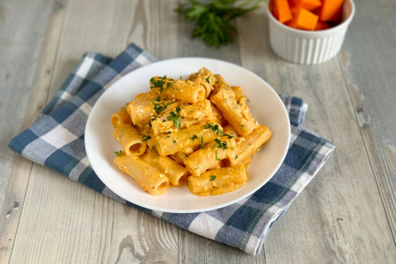 Pasta crema di zucca e feta