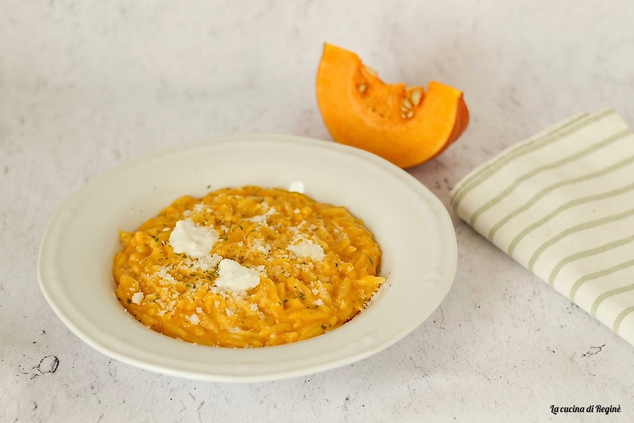 risoni con crema di zucca
