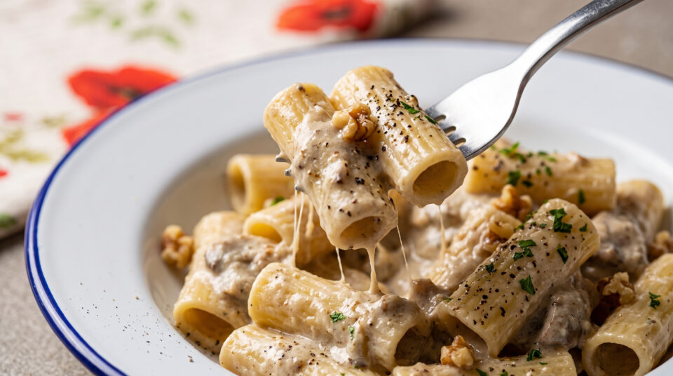 pasta con funghi e ricotta