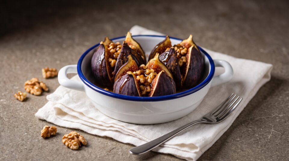 Fichi al forno con miele e noci