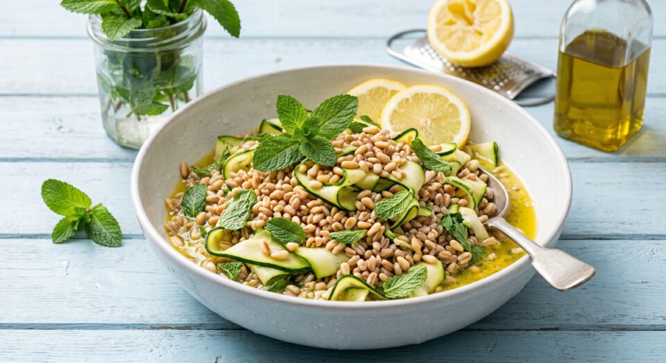 Insalata di farro zucchine e limone 