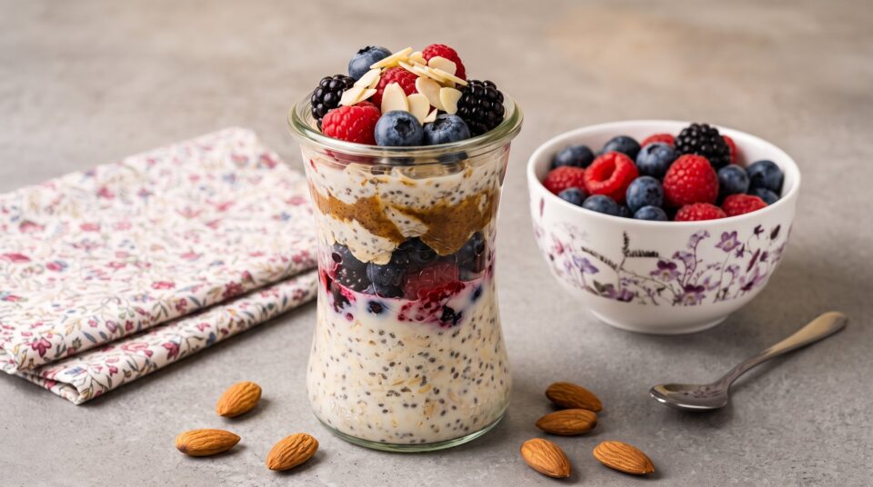 overnight oats ai frutti di bosco 