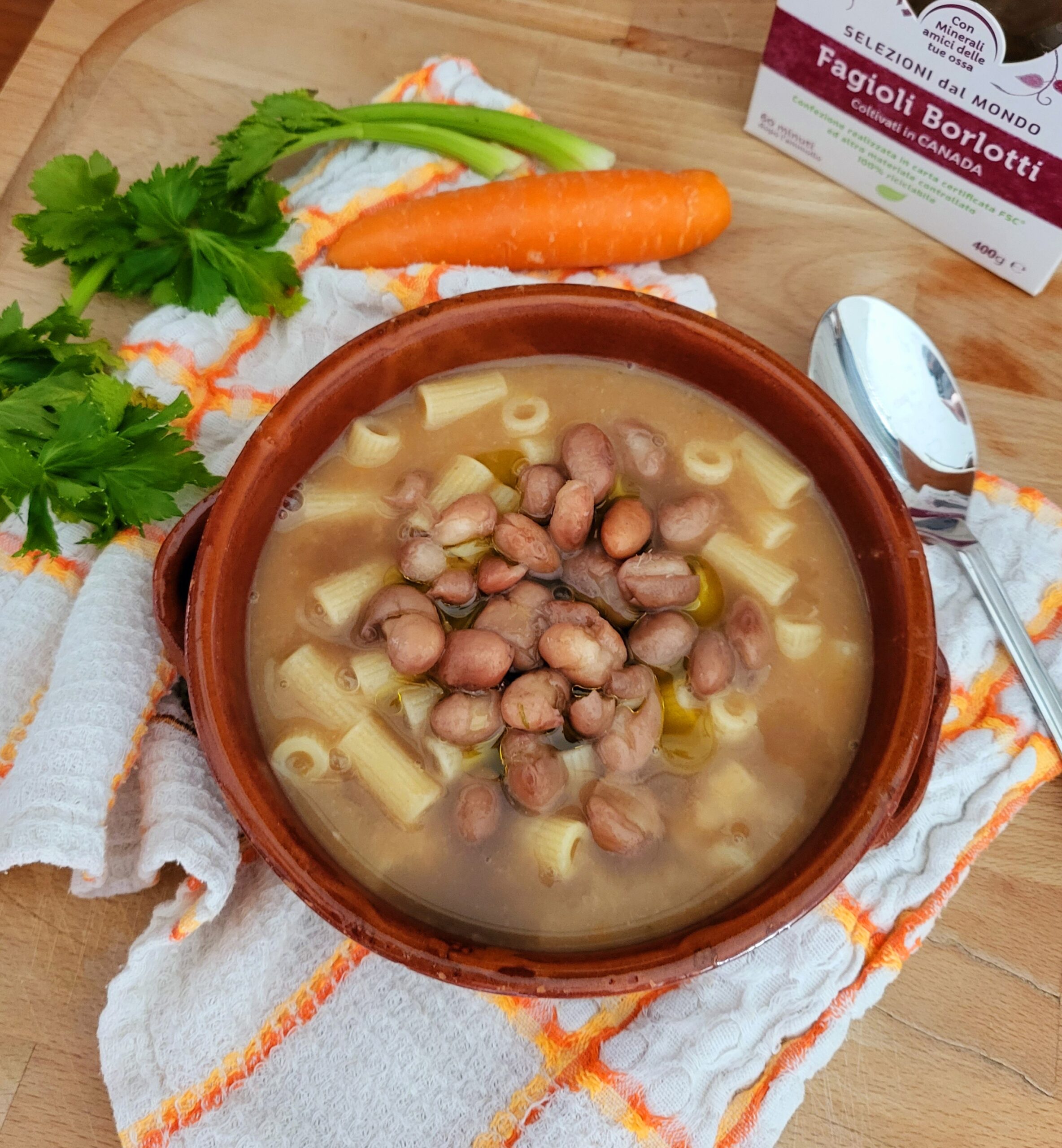 pasta e fagioli borlotti cremosa Pasta e fagioli borlotti cremosa