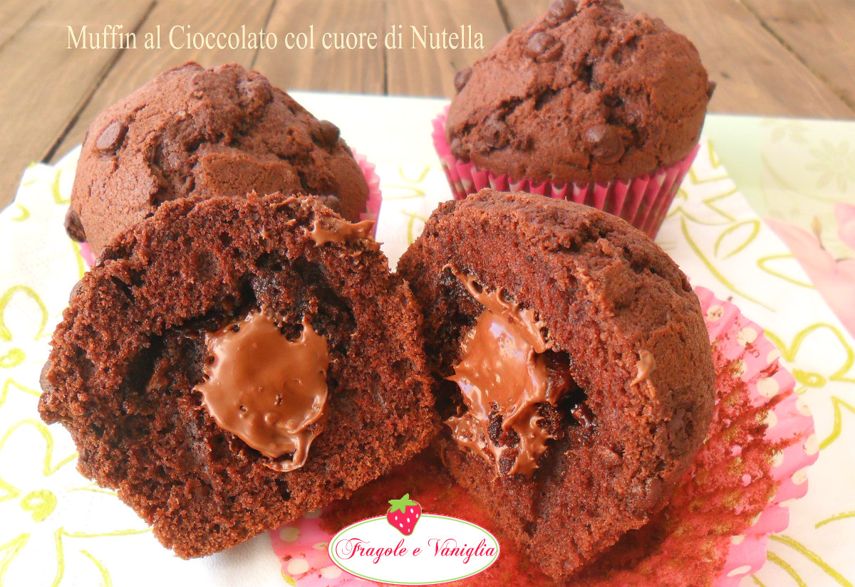 Muffin al Cioccolato col cuore di Nutella