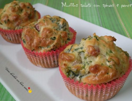 Muffins salati con spinaci e pancetta