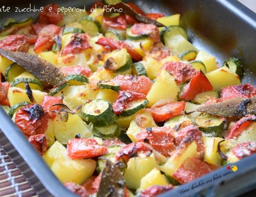 Patate zucchine e peperoni al forno