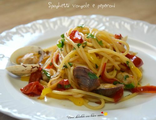 Spaghetti vongole e peperoni