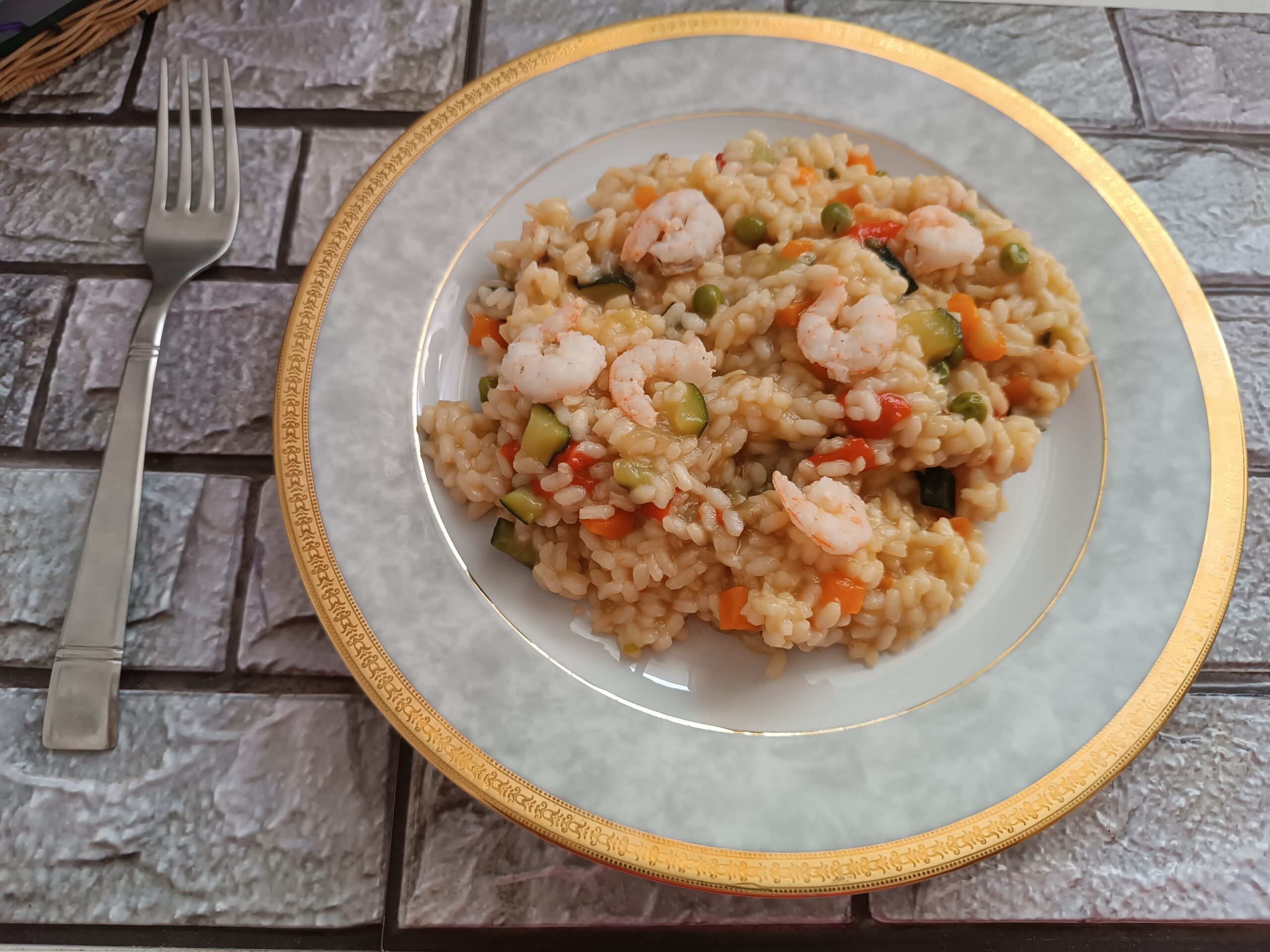Risotto con gamberetti e verdure Un'idea al giorno