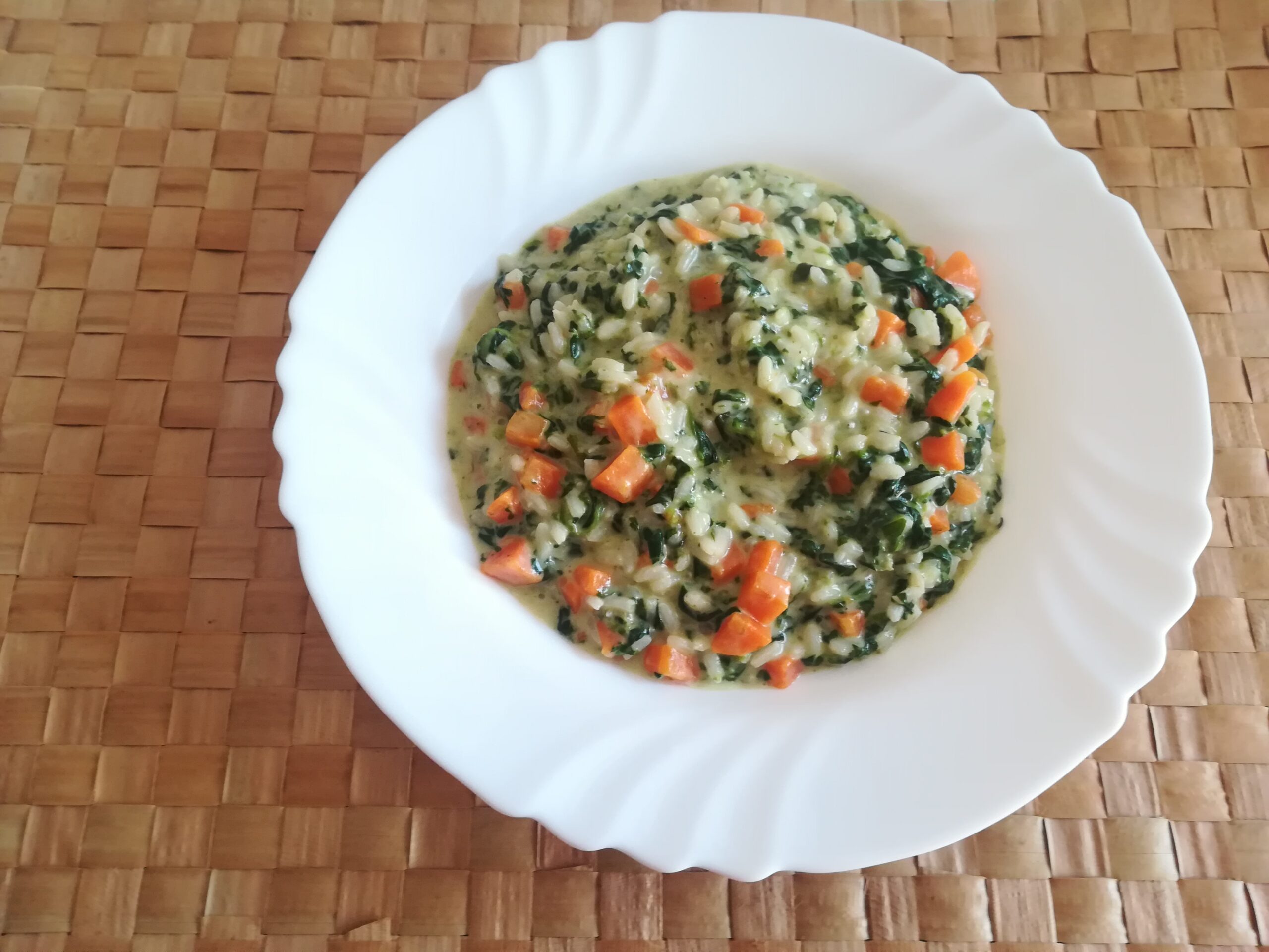 Risotto spinaci e carote cremoso