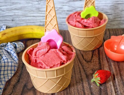 GELATO FRAGOLA E BANANA BIMBY