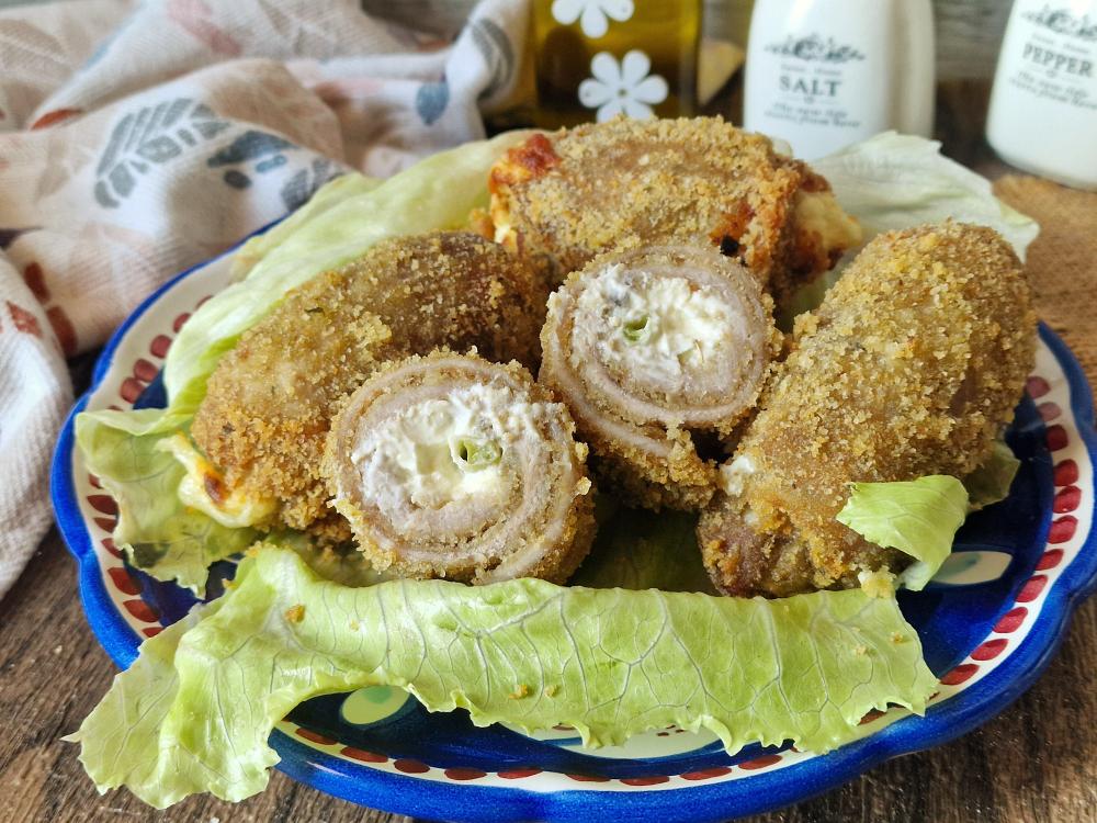 INVOLTINI DI MAIALE CIPOLLETTA E PHILADELPHIA
