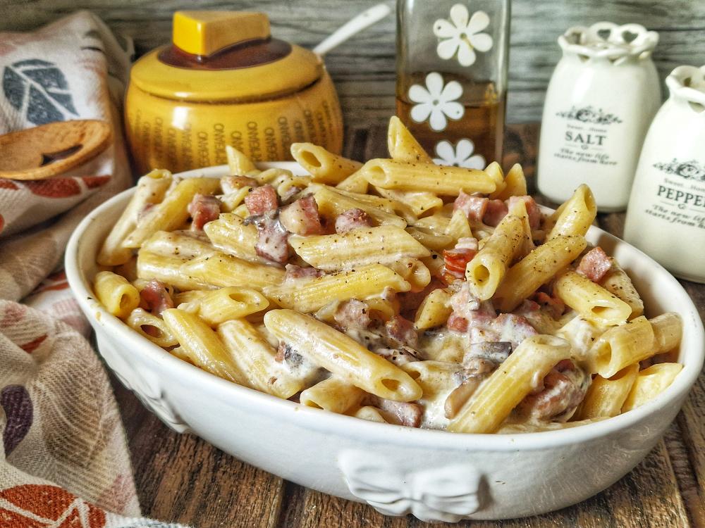 PASTA RISOTTATA FUNGHI E PANCETTA
