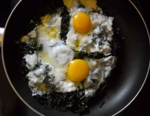 Cicoria pratense con uova e sottilette