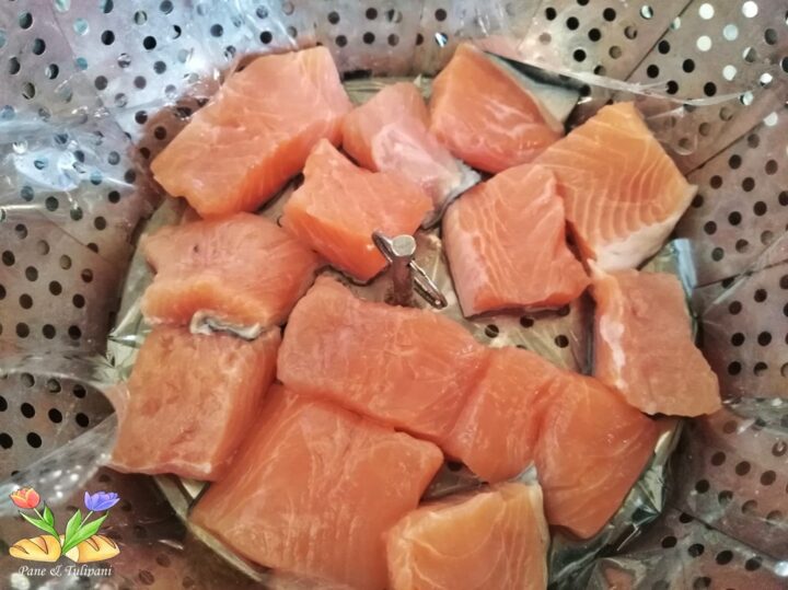 salmone in zuppetta di ceci