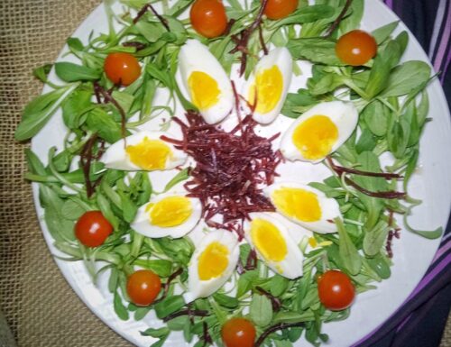 Insalata di soncino con sfilacci di bresaola