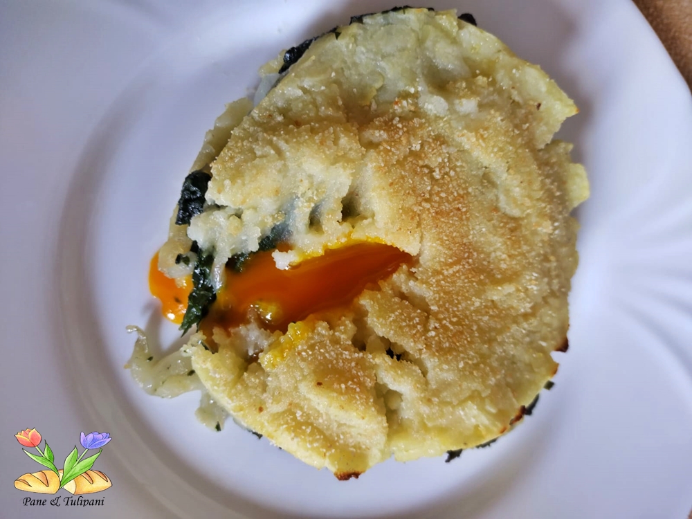 tortino con uovo e cicoria