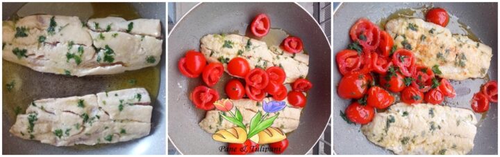 salmone in padella con pomodorini